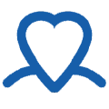 Blue silhouette icon of two people side by side, representing a group or team.